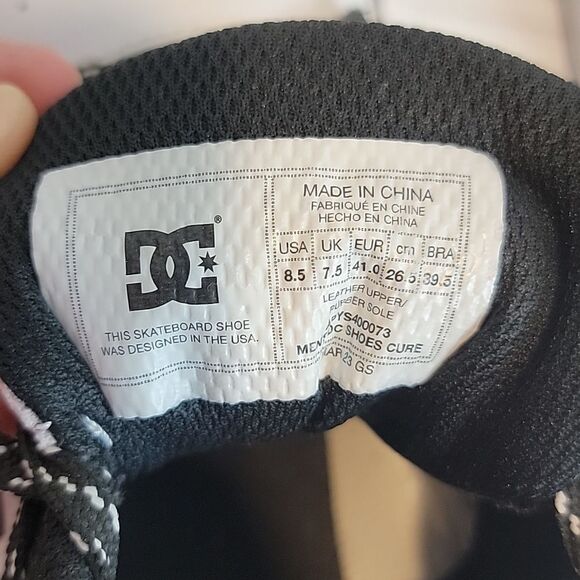 DC shoes Cure skateboard sneaker - black & white Men's Size 8.5 - Picture 8 of 10
